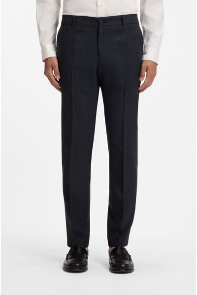 BOSS Men's Regular Fit Regular Waist Straight Leg Navy Blue Trousers