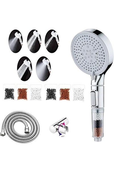 Generic SHEHNA High Pressure Shower Head with 5 Spray Modes - Effective Showe...