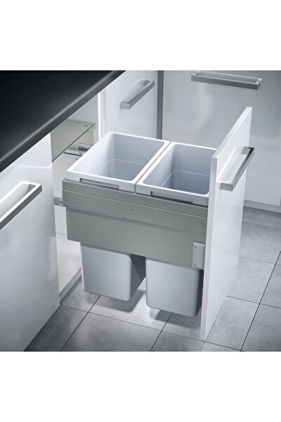Häfele Häfele İki bölmeli çöp kutusu 2 x 38 litre Hailo 3619471 Açık gri 503.70.532 - 503.70.532