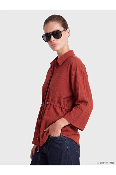 LC Waikiki NEVAVM Farkıyla Oversize Dobby Γυναικείο Πουκάμισο