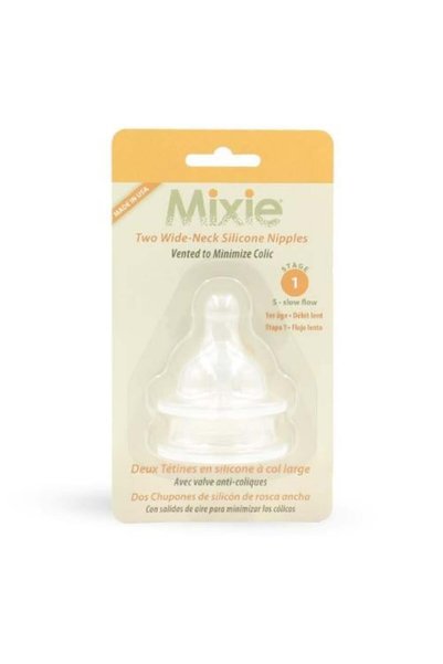 Mixie First Stage Nipples Slow Flow 2 Pieces