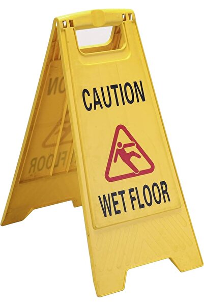 Generic Caution Wet Floor Sign Board Yellow Plastic Cleaning in Progress Bold...