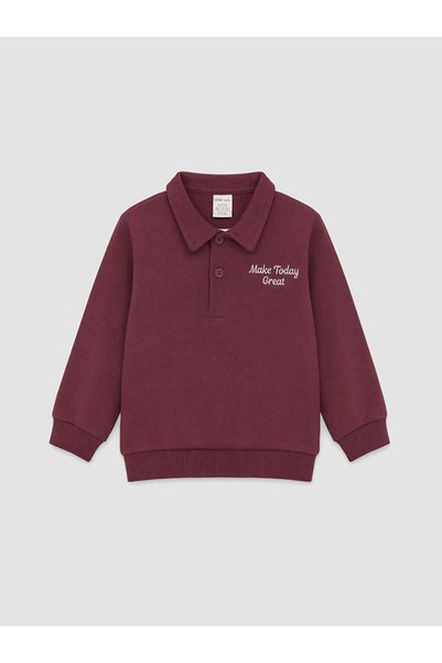 LC Waikiki Lcw Baby Burgundy Embroidered Baby Boy Set