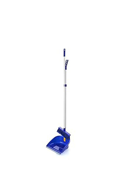 SPARKLEAN Vertical Dust Pan with Long Handle, Durable Plastic, Blue, (PACK OF...