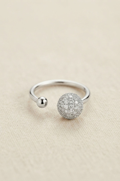 callerrons accessories Silver Color Zircon Stone Topcuk Model Women's Ring - ...