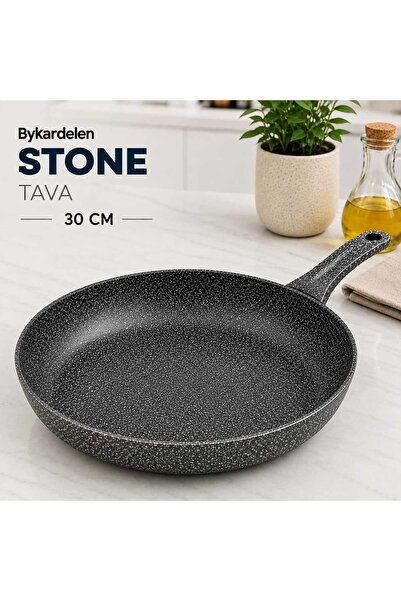 BYKARDELEN 30 cm Granite Stone Oil Pan |   Fireproof Non-Stick Surface |   Er...