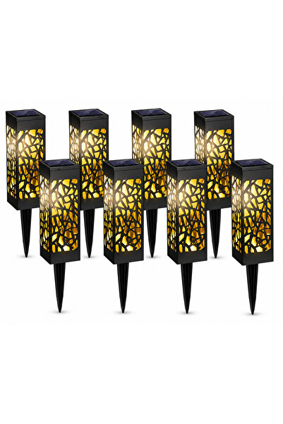 Generic Brand Set 8 lămpi solare LED pentru grădină, cu țăruș, lumină ambient...