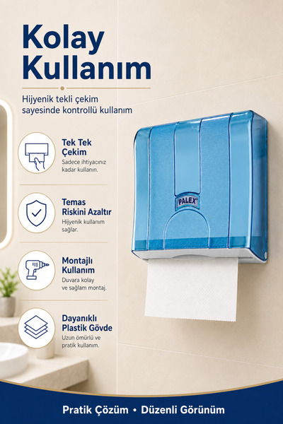 Alper Banyo Standart Z Katlı Kağıt Havlu Dispenseri Şeffaf