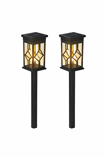 BaoBao Set of 2 Solar Garden LED Lamps with Warm Light and Stake, Water Resis...