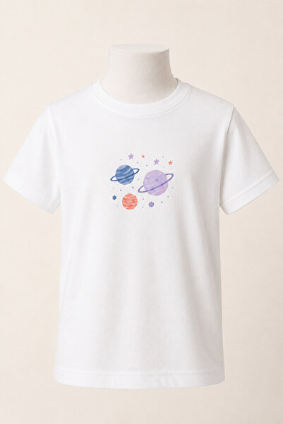 FAVORİST Children's White Series Mixed Prints Cotton Combed Cotton Unisex T-S...