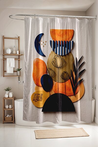 EVPANYA Bathroom Curtain, Bohemian Flowers and Colors Patterned Shower Curtai...