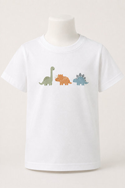 FAVORİST Children's White Series Mixed Prints Cotton Combed Cotton Unisex T-S...