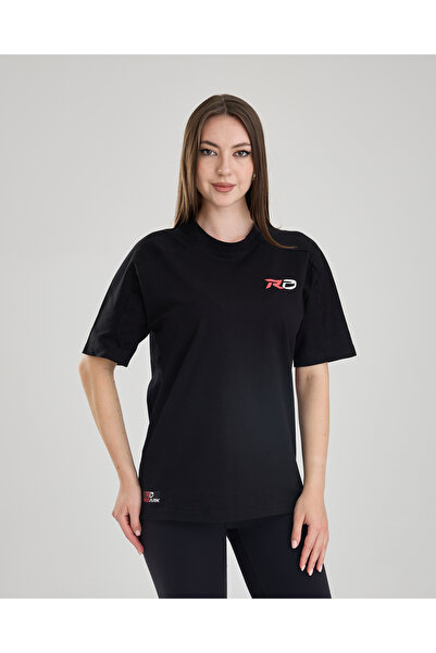 Unisex Siyah Oversize Reflektörlü Motorcu Tişörtü - %100 Pamuklu Özel Tasarım