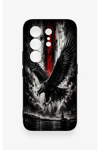 Vip Case Tecno Camon 50 Pro 4g Compatible Black Eagle Patterned Silicone Case