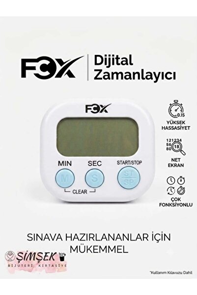 ŞİMŞEK KIRTASİYE Kronometreli Ders Çalışma Saati -Dijital Kronometre|Sesli Uy...