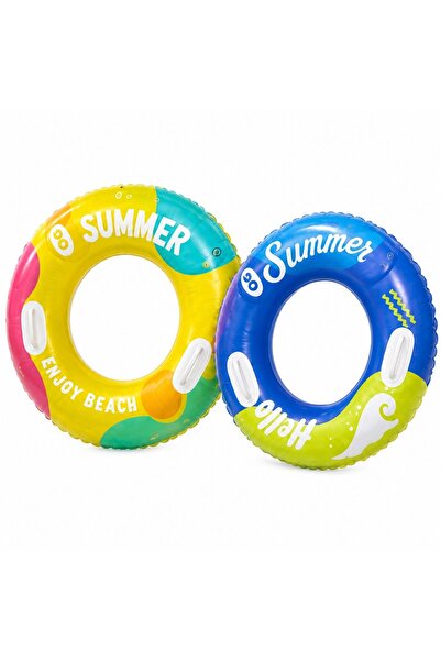 BaoBao Colac gonflabil Hello Summer Albastru 90 cm – Colac de înot colorat pentru piscină și plajă