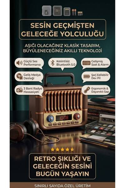 Genel Markalar Bluetooth Speaker/Fm/Usb Nostaljik Radio