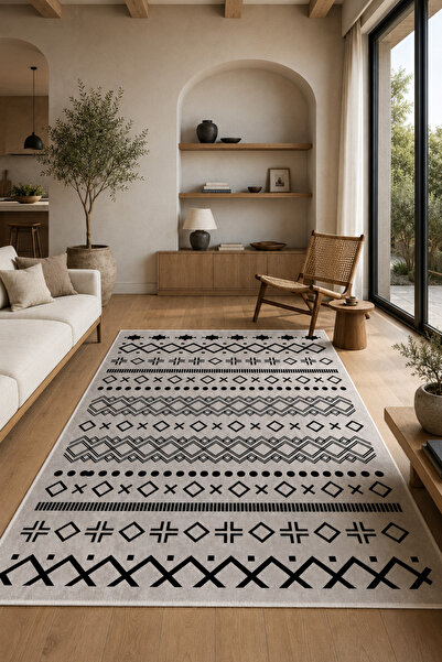 ALVERA HOME Lüks Salon Halısı Makinede Yıkanabilir Kaymaz Taban Halı