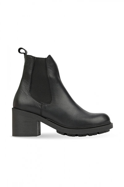 BUENO Black Leather Women's Heeled Boots
