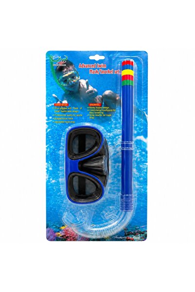 BaoBao Set de snorkeling albastru pentru copii – Mască și tub de respirat pen...