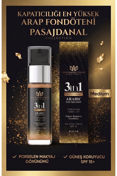 pasajdanal ARABIC FOUNDATION Arap Fondöten Yoğun Kapatıcı 30 Ml SPF 15 - Medium