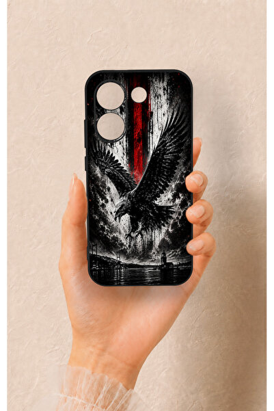 Vip Case Poco X8 Pro Uyumlu Kara Kartal Desenli Silikon Kılıf