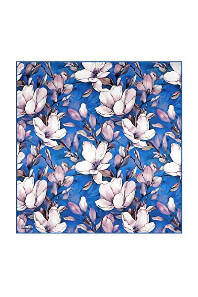 Bursa İpek Saks Nergis Pattern Silk Handkerchief