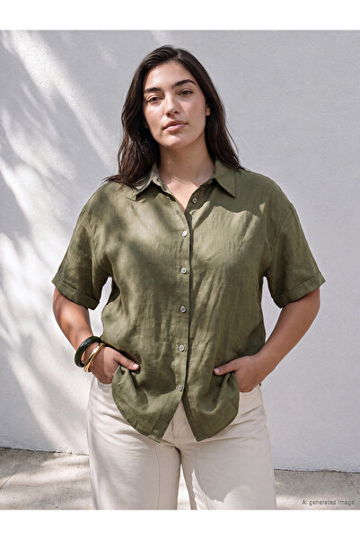 LC Waikiki Two Mt Shop Quality Linen Blend Women's Shirt