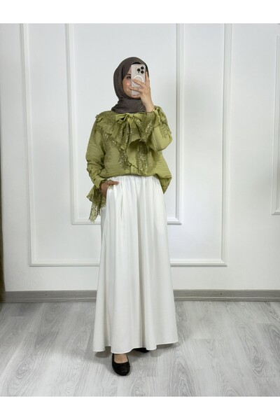 Sovel 5306 Lace Detailed Laced Shirt