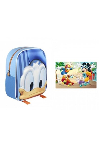 Disney Set ghiozdan pentru gradinita 3D Donald Duck si protectie masa, 30 x 2...