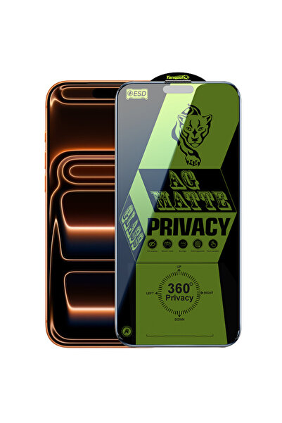 GrandMobile Folie de sticlă securizată cu protecție de confidențialitate 360 AG mată pentru iPhone 17 Pro