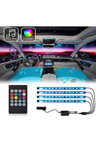 Nisline Ford Escort 1991-2000Ayak Altı LED 12'li RGB Sese Duyarlı Ambiyans Ay...