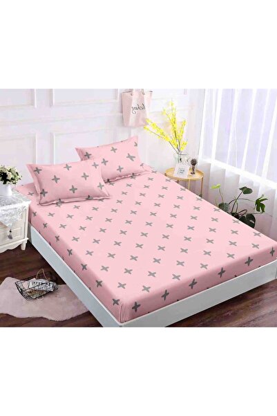 JOJO HOME Bed cover set with Stretchy for mattress 180x200 + 2 pillowcases 50...