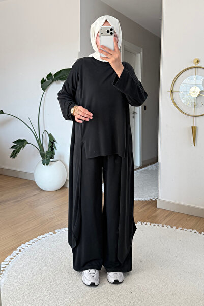 Tesettür Diyarı Peny Pike Original Modal Fabric Piece Tunic-Pants Hijab Set -...