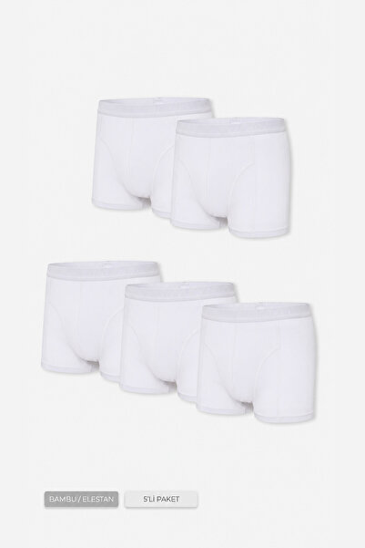 Steve Wolls Men's White 5-Piece Classic Bamboo Boxers - 25103