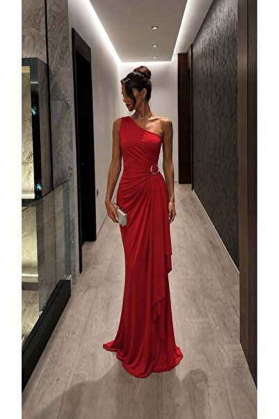 Generic Brand Women's Stylish One-Shoulder One-Sleeve Long Dress