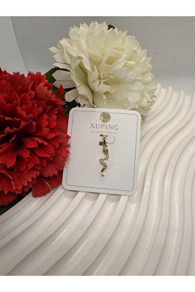 XUPING JEWELRY 14K RENGİ ZİRKON TAŞLI YILAN ÇELİK KOLYE UCU