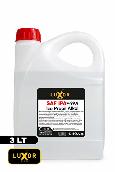 Luxor Kimya Saf İzopropil Alkol 3 Litre (IPA) %99.9 (Dezenfektan Alkolü)