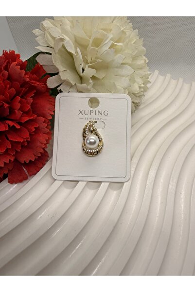 XUPING JEWELRY 14K KUYUM SERİ ZİRKON TAŞLI İNCİLİ ÇELİK KOLYE UCU