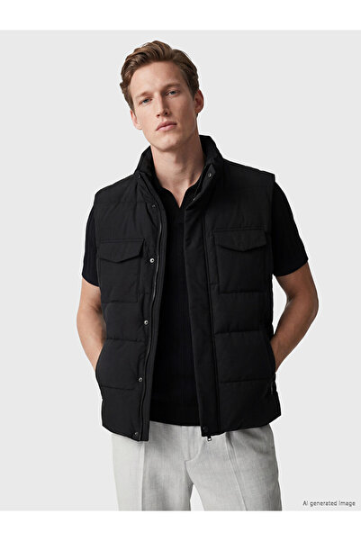 LC Waikiki Black Regular Fit Stand Collar Men's Puffer Vest