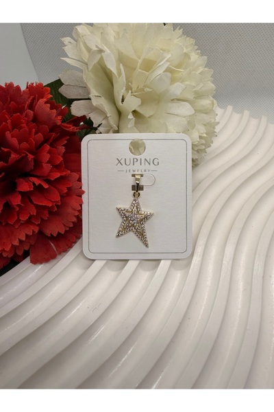 XUPING JEWELRY 14K RENGİ ZİRKON TAŞLI YILDIZ MODELLİ ÇELİK KOLYE UCU