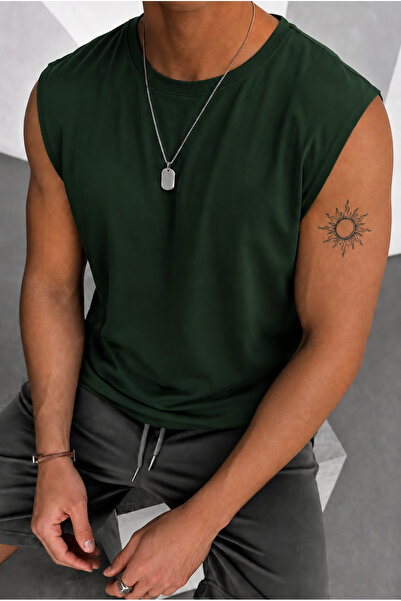 FAVORİST Plain Unprinted Men's Sports Athlete T-Shirt Zero Sleeve 100% Cotton...