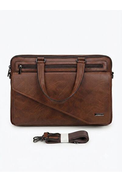 Matris Vernika Brown Synthetic Leather Laptop Bag & Briefcase- 43.5x30 cm