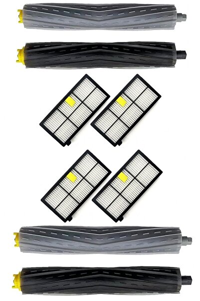Rovexa Irobot Roomba 800 Series 2 Main Brushes 4 Hepa Filters