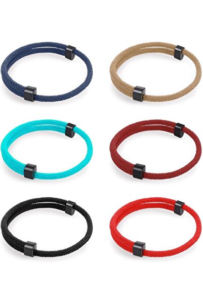 Arabest 6 Pcs Nautical Braided Rope Bracelets Set,Adjustable Handmade Sea Bea...