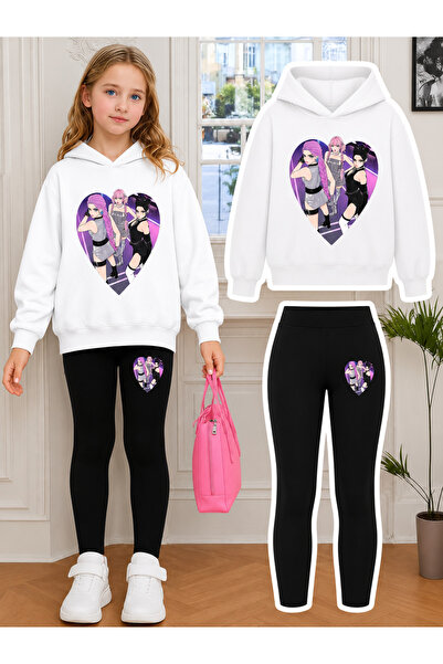 Cevval Girl's Crew Neck Sweatshirt and Leggings Set