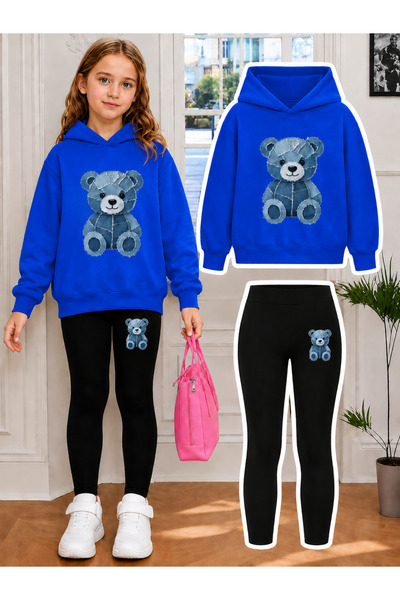 Cevval Girl's Crew Neck Sweatshirt and Leggings Set