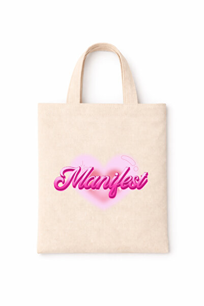 FANA Book Bag Colorful Slogan Printed Mini Canvas Tote Bag