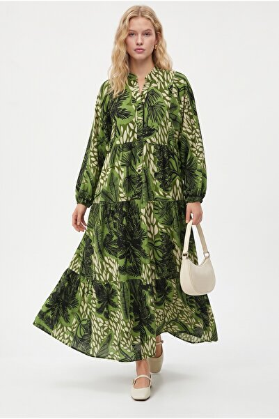Ritnice Women's Alessinew 100% Viscose Maxi Length Green Long Summer Dress