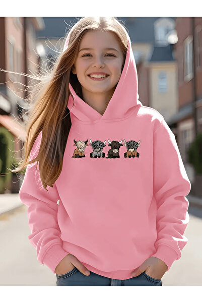 YUNAYT Children's Hooded Printed Sweatshirt